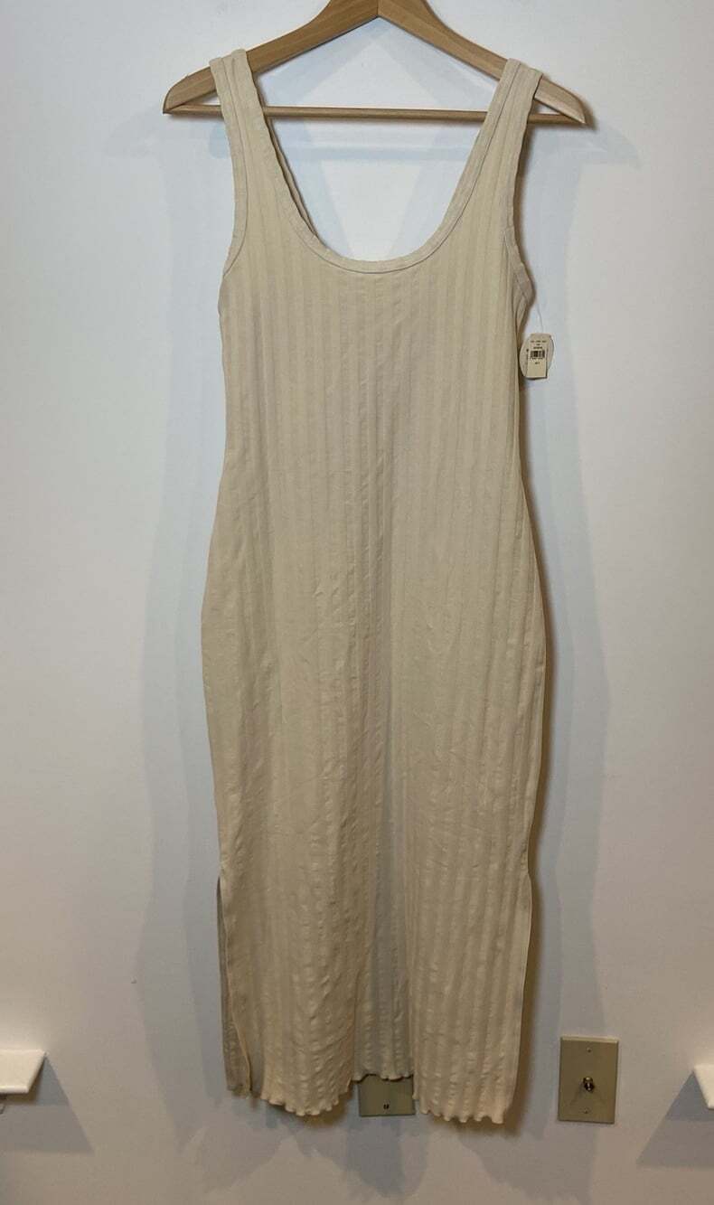 NWT Offline by Aerie Ribbed Bodycon Tank Dress Tan Cream Small S New